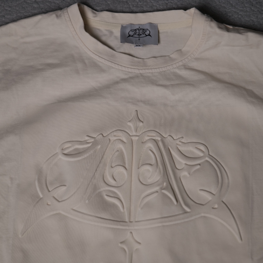 Vintage Y2K Hip Hop Embossed Heavy Weight Cotton Crewneck Shirt Mens XL